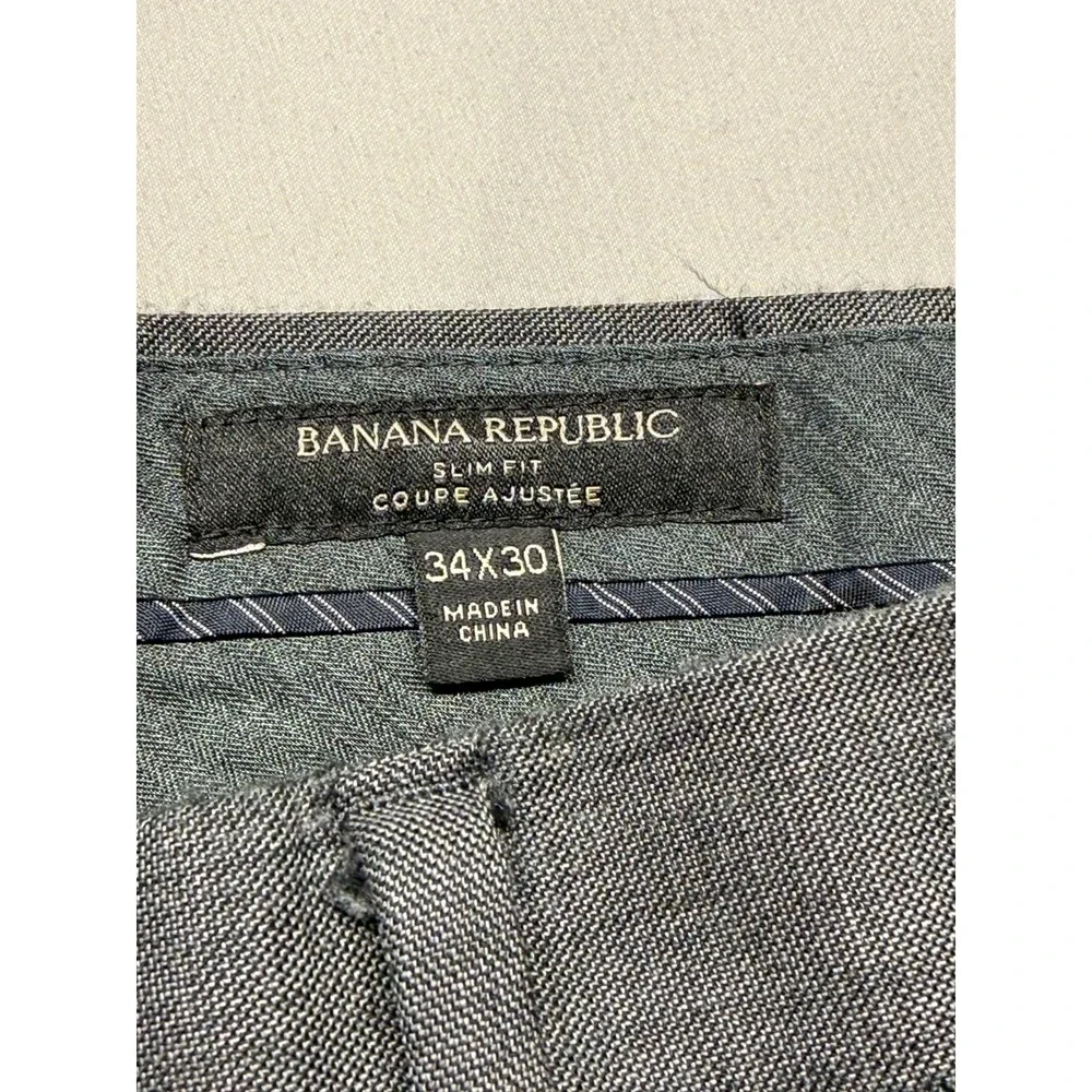 Banana Republic Marzotto Slim Fit Dress Pants Mens‎ 34x28 Gray Formal Business